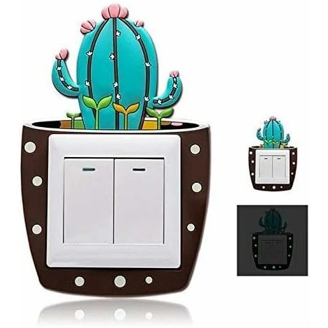 Lot De 5 Autocollants Muraux En Caoutchouc Pour Interrupteur Motif Cactus, Pour Prise Interrupteur 8,6 Cm X 8,6 Cm 2 Lot De 5 Autocollants Muraux En Caoutchouc Pour Interrupteur Motif Cactus, Pour Prise Interrupteur 8,6 Cm X 8,6 Cm – Image 2