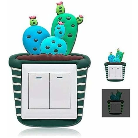 Lot De 5 Autocollants Muraux En Caoutchouc Pour Interrupteur Motif Cactus, Pour Prise Interrupteur 8,6 Cm X 8,6 Cm 3 Lot De 5 Autocollants Muraux En Caoutchouc Pour Interrupteur Motif Cactus, Pour Prise Interrupteur 8,6 Cm X 8,6 Cm – Image 3