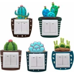 Lot De 5 Autocollants Muraux En Caoutchouc Pour Interrupteur Motif Cactus, Pour Prise Interrupteur 8,6 Cm X 8,6 Cm 9 Lot De 5 Autocollants Muraux En Caoutchouc Pour Interrupteur Motif Cactus, Pour Prise Interrupteur 8,6 Cm X 8,6 Cm -Promos Matériel Boutique 83993427 5