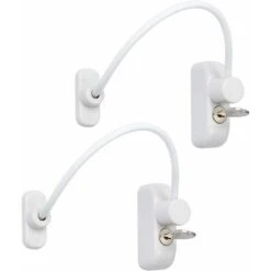 2pcs Fenêtre Entrebâilleur De Porte Verrouillage Porte Coulissante Bébé Sécurité Enfant Verrou De Sécurité Câble Catch Fils Avec Clé En Acier Inoxydable Pour Garage Placard Fenêtre Chambre