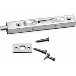 Paquet De 4 (2 Paires) Verrou à Glissière De Verrou De Pêne Affleurant De Porte, Action De Levier De Sécurité De Pêne Dissimulé, Pêne Coulissant En Acier Inoxydable - (15 Cm De Longueur) -Promos Matériel Boutique 83997264 4