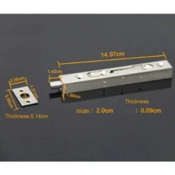 Paquet De 4 (2 Paires) Verrou à Glissière De Verrou De Pêne Affleurant De Porte, Action De Levier De Sécurité De Pêne Dissimulé, Pêne Coulissant En Acier Inoxydable - (15 Cm De Longueur) -Promos Matériel Boutique 83997264 5