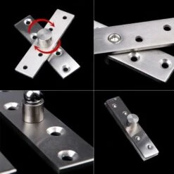 Charnières De Porte 4 Pièces Charnières Pivotantes, Charnières De Porte En Acier Inoxydable, Charnières Rotatives à 360 Degrés 75 X 17 Mm Argent, Pour Porte, Fenêtre, Placard -Promos Matériel Boutique 85347461 4