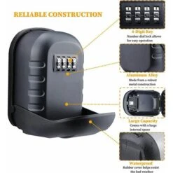 Coffre-fort Mural à Combinaison à 4 Chiffres Avec Serrure à Clé Pour L'extérieur, Boîte De Rangement Avec Housse De Protection Pour Les Travailleurs De Soins， -Promos Matériel Boutique 85350837 3
