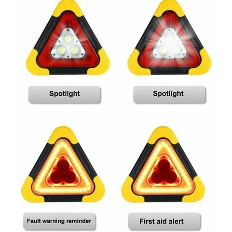 Triangle De Signalisation De Voiture Clignotant LED COB Travail Route D'urgence Lampe/Solaire USB Sécurité Réfléchissant Signe Trafic Lumière De Travail Clignotant Lampe/Feux De DéTresse, 4 Triangle De Signalisation De Voiture Clignotant LED COB Travail Route D'urgence Lampe/Solaire USB Sécurité Réfléchissant Signe Trafic Lumière De Travail Clignotant Lampe/Feux De DéTresse, – Image 4