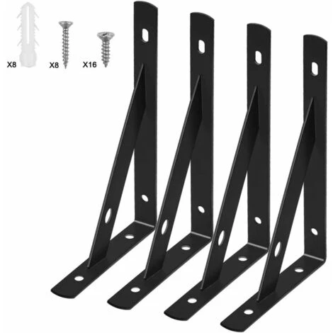 4PCS Supports Étagère, Murale Supports Étagère, Charges Lourdes Supports Equerre Avec Vis, Mural Équerre De Fixation En Métal, Noir Support Étagère Pour Cuisine Chambre Murale, 150 X 95 X 15mm, 1 4PCS Supports Étagère, Murale Supports Étagère, Charges Lourdes Supports Equerre Avec Vis, Mural Équerre De Fixation En Métal, Noir Support Étagère Pour Cuisine Chambre Murale, 150 X 95 X 15mm,