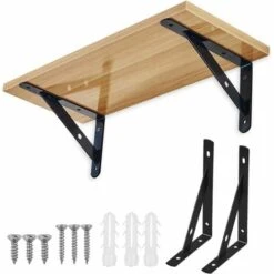 4PCS Supports Étagère, Murale Supports Étagère, Charges Lourdes Supports Equerre Avec Vis, Mural Équerre De Fixation En Métal, Noir Support Étagère Pour Cuisine Chambre Murale, 150 X 95 X 15mm, 7 4PCS Supports Étagère, Murale Supports Étagère, Charges Lourdes Supports Equerre Avec Vis, Mural Équerre De Fixation En Métal, Noir Support Étagère Pour Cuisine Chambre Murale, 150 X 95 X 15mm, -Promos Matériel Boutique 85352115 3