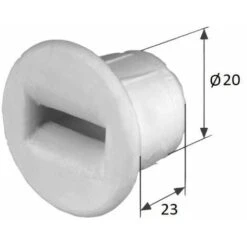 Guide Sangle Largeur 12 à 15mm De Volet Roulant En PVC Blanc à Encastrer Ø 20mm Profondeur 23mm Accessoire Rond Enroulement Fixation Fenêtre Store Finition