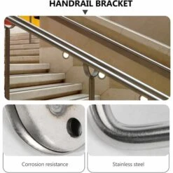 Lot De 5 Support Main Courante Inox - Murale Supports De Main Courante Pour Escalier Exterieur Intérieur, Rampe Escalier Bois, Rail D'escalier (6x8x5cm/2.7x3.1x2.0in) -Promos Matériel Boutique 85507117 4
