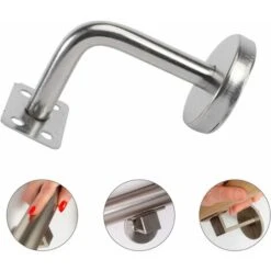 Lot De 5 Support Main Courante Inox - Murale Supports De Main Courante Pour Escalier Exterieur Intérieur, Rampe Escalier Bois, Rail D'escalier (6x8x5cm/2.7x3.1x2.0in) -Promos Matériel Boutique 85507117 5