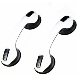 2 PCS Poignée Baignoire De Sécurité/Poignéee/Ventouse De Douche Pour Salle De Bain + WC (Noir)