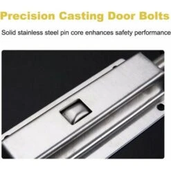 4 Pièce Loquet Coulissant Automatique à Ressort, Verrou De Porte Coulissante En Acier Inoxydable, Serrure à Loquet Coulissant à Barillet, Boulon De Barillet De Porte Pour Salle De Bains -Promos Matériel Boutique 85548274 3
