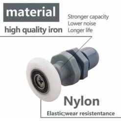 8 Pièces Rouleau Roulette Roue Pour Porte De Douche, Roulette De Douche 25mm, Roulettes Coulissantes Porte, Convient Aux Portes En Verre D'Une Épaisseur D'Environ 4 à 6 Mm, (K2048) -Promos Matériel Boutique 85564894 3