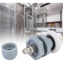 8 Pièces Rouleau Roulette Roue Pour Porte De Douche, Roulette De Douche 25mm, Roulettes Coulissantes Porte, Convient Aux Portes En Verre D'Une Épaisseur D'Environ 4 à 6 Mm, (K2048) -Promos Matériel Boutique 85564894 4