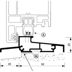 Seuil Pour Porte PVC OLT-L2 BILCOCQ - PVC Blanc - 6.03 M - OLT-L2