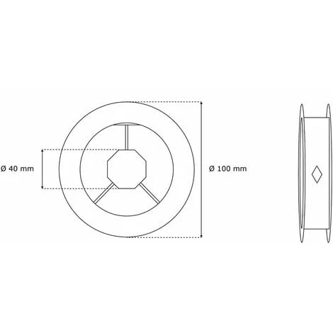 Poulie De Guidage De Volet Roulant Pour Sangle 12 à 15mm Centre Octogonal 40mm En Plastique Noir à Clipser Arbre Octogonal Ouverture Fermeture Enroulement Déroulement Fenêtre Store, Ø 100mm 4 Poulie De Guidage De Volet Roulant Pour Sangle 12 à 15mm Centre Octogonal 40mm En Plastique Noir à Clipser Arbre Octogonal Ouverture Fermeture Enroulement Déroulement Fenêtre Store, Ø 100mm – Image 4