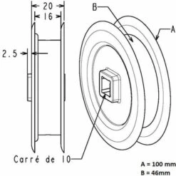 Poulie De Guidage De Volet Roulant Pour Sangle 12 à 15mm Sortie Carrée 10mm En Plastique Gris à Clipser Arbre Carré Ouverture Fermeture Enroulement Déroulement Fenêtre Store Cordon, Ø 100mm -Promos Matériel Boutique 85669680 3