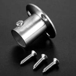 Set De 2 Supports Pour Poteaux De Garde-robe En Acier Inoxydable, Avec Brides, (32mm) -Promos Matériel Boutique 85705622 4