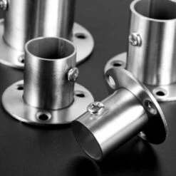 Set De 2 Supports Pour Poteaux De Garde-robe En Acier Inoxydable, Avec Brides, (32mm) -Promos Matériel Boutique 85705622 5