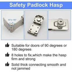 Cadenas Loquet De Porte En Acier Inoxydable Moraillon Cadenas Verrou Porte Chambre Hasp Fermoir Verrou De Porte De Portail Verrou Pour Portes Armoire Tiroir Placard-Argent 4 Pouces -Promos Matériel Boutique 85786746 3