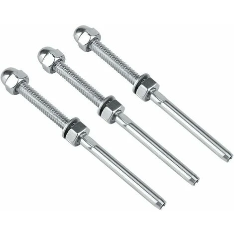 Câble Garde-corps Système Fileté Extrémité Du Goujon Terminal Pour 1/8 Câble Plate-forme Garde-corps Main Swage Tendeur De Câble En Acier Inoxydable(10pcs) 1 Câble Garde-corps Système Fileté Extrémité Du Goujon Terminal Pour 1/8 Câble Plate-forme Garde-corps Main Swage Tendeur De Câble En Acier Inoxydable(10pcs)