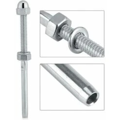 Câble Garde-corps Système Fileté Extrémité Du Goujon Terminal Pour 1/8 Câble Plate-forme Garde-corps Main Swage Tendeur De Câble En Acier Inoxydable(10pcs) 8 Câble Garde-corps Système Fileté Extrémité Du Goujon Terminal Pour 1/8 Câble Plate-forme Garde-corps Main Swage Tendeur De Câble En Acier Inoxydable(10pcs) -Promos Matériel Boutique 85788050 4