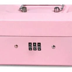 Boîte Sécurité Verrouillable En Acier, Coffre De Sécurité Mini Portable, Mini Coffre-Fort De Sécurité Portable En Acier, Pour Argent En Vrac, Pièces De Monnaie (Rose), -Promos Matériel Boutique 85798112 5