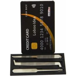 Déstockage Kit D'outils De Crochetage De Serrure Avec Carte De Crédit - Outils De Serrurier Pour Entraînement - Pour Débutant - Noir -Promos Matériel Boutique 85805364 5