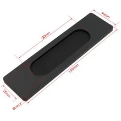 2 Pièces Poignées De Porte Coulissantes Auto-adhésives Poignées Meuble Carrée En Alliage D'Aluminium Sans Perforation Noir -Promos Matériel Boutique 85942268 3