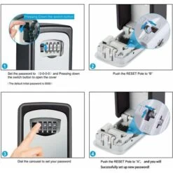 Boîte à Clés Haute Sécurité Police Coffre-fort Clé Murale 4 Chiffres Clé Haute Sécurité Coffre-fort Serrure à Combinaison Magasin Clé De Sécurité -Promos Matériel Boutique 85947861 4