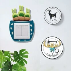 Cactus Interrupteur Autocollant 6pcs 3D Fluorescent Interrupteur Mural Autocollant Décoration D'intérieur Autocollant Lumineux -Promos Matériel Boutique 86046716 5