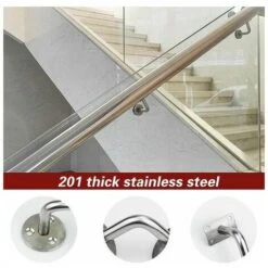 4 Pièces Supports De Main Courante Fixés Au Mur, Supports De Rampe D'escalier En Acier Inoxydable, Support De Main Courante Avec Rosette De Couverture Pour Intérieur Et Extérieur -Promos Matériel Boutique 86119363 4