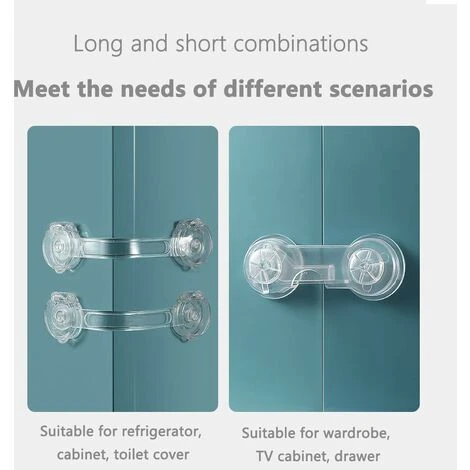 Lot De 10 Verrous De Sécurité Pour Bébé, Mini Verrous De Sécurité Transparents Pour Enfants Pour Placards, Tiroirs, Placards, Réfrigérateur, Réfrigérateur, Ordures 4 Lot De 10 Verrous De Sécurité Pour Bébé, Mini Verrous De Sécurité Transparents Pour Enfants Pour Placards, Tiroirs, Placards, Réfrigérateur, Réfrigérateur, Ordures – Image 4