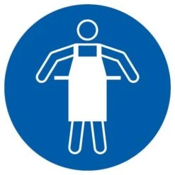 TABLIER DE PROTECTION OBLIGATOIRE D.80MM NORMASIGN ISO 7010 En ADHESIF