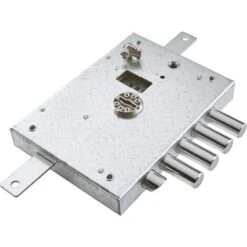 Dierre Atra 7111.2.DE Serratura Destra Entrata 70 Doppia Mappa Con Scrocco E 4 Catebnacci Per Porte Blindate Mano Dx Mm 152x206