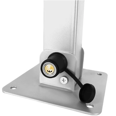 AUFUN Parkwatch 60cm Poteau De Barrière De Parking Pliable Avec Bornes Stables 3 Clés , Gris Argenté 3 AUFUN Parkwatch 60cm Poteau De Barrière De Parking Pliable Avec Bornes Stables 3 Clés , Gris Argenté – Image 3