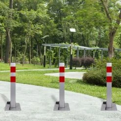 AUFUN Parkwatch 60cm Poteau De Barrière De Parking Pliable Avec Bornes Stables 3 Clés , Gris Argenté 8 AUFUN Parkwatch 60cm Poteau De Barrière De Parking Pliable Avec Bornes Stables 3 Clés , Gris Argenté -Promos Matériel Boutique 87109935 4