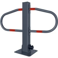 AUFUN Barrière De Stationnement Pliable Avec 3 Clés Barrière De Parking Rabbatable Entrée Ruelle Barrière 51x73x18 Cm