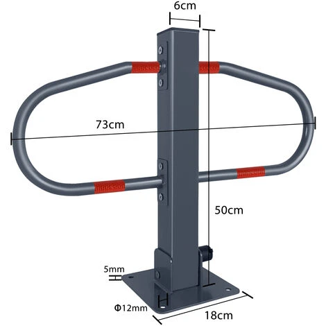 AUFUN Barrière De Stationnement Pliable Avec 3 Clés Barrière De Parking Rabbatable Entrée Ruelle Barrière 51x73x18 Cm 2 AUFUN Barrière De Stationnement Pliable Avec 3 Clés Barrière De Parking Rabbatable Entrée Ruelle Barrière 51x73x18 Cm – Image 2