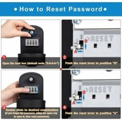 Securisee Grand Bote A Clefs Avec Code & Cles D'urgence, Boite A Clefs Murale Avec Couvercle De Protection Exterieur Pour Usine, Voiture, Garages (Noir) -Promos Matériel Boutique 87143575 4