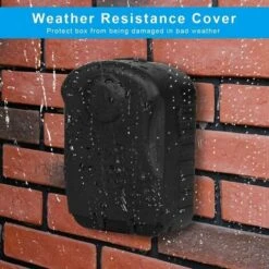Securisee Grand Bote A Clefs Avec Code & Cles D'urgence, Boite A Clefs Murale Avec Couvercle De Protection Exterieur Pour Usine, Voiture, Garages (Noir) -Promos Matériel Boutique 87143575 5