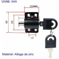 Lot De 4 Verrou De Sécurité Porte Fenêtre Avec Clé, Sécurité Fenêtre Enfant, Verrou Porte Coulissante Placard Patio Bolt Anti-vol Limite Restricteur Serrures Pour Bebe, Noir -Promos Matériel Boutique 87189005 4