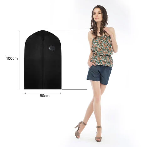 SWANEW 10x Housse à Vêtements 100 X 60cm Housse De Protection Noire 2 Avec Sac à Chaussures 2 SWANEW 10x Housse à Vêtements 100 X 60cm Housse De Protection Noire 2 Avec Sac à Chaussures – Image 2