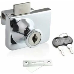 RUIOIU De Porte En Verre,Serrure Vitrine,Verrous De Sécurité à Double Ou Single Ouverture, Pour Porte En Verre De 5-8mm, Clé Séparée Sans Perçage, Alliage De Zinc