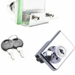 RUIOIU De Porte En Verre,Serrure Vitrine,Verrous De Sécurité à Double Ou Single Ouverture, Pour Porte En Verre De 5-8mm, Clé Séparée Sans Perçage, Alliage De Zinc -Promos Matériel Boutique 87204759 3