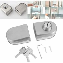 Verrou Porte En Acier Inoxydable Serrure De Sécurité Anti-vol Serrure De Porte Coulissante à Poussoir Sans Cadre Avec Clés -Promos Matériel Boutique 87488476 4