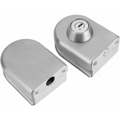 Verrou Porte En Acier Inoxydable Serrure De Sécurité Anti-vol Serrure De Porte Coulissante à Poussoir Sans Cadre Avec Clés -Promos Matériel Boutique 87488476 5