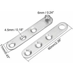 4pcs Charnière Pivot Porte Acier Inox 360 Degré Tournante 60mmx11mm -Promos Matériel Boutique 87488892 4