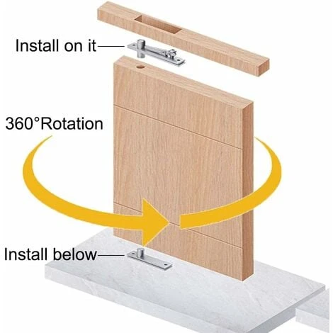 Charnière Rotative, Charnière De Pivot De Porte, Charnière De Porte Pivotante Dissimulée, Charnière De Porte Pivotante Haut Et Bas, Acier Inoxydable Pour Armoires, Penderies (Argent) 5 Charnière Rotative, Charnière De Pivot De Porte, Charnière De Porte Pivotante Dissimulée, Charnière De Porte Pivotante Haut Et Bas, Acier Inoxydable Pour Armoires, Penderies (Argent) – Image 5