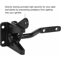 Verrou De Portail Verrouillage Automatique-Serrure Métal à Boulon-Loquet Acier à Gravité Clôture Jardin-Noir-Vis De Fixation Fournis -Promos Matériel Boutique 87489304 4